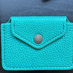Portland leather card wallet lovebug Bacalar Green NEW